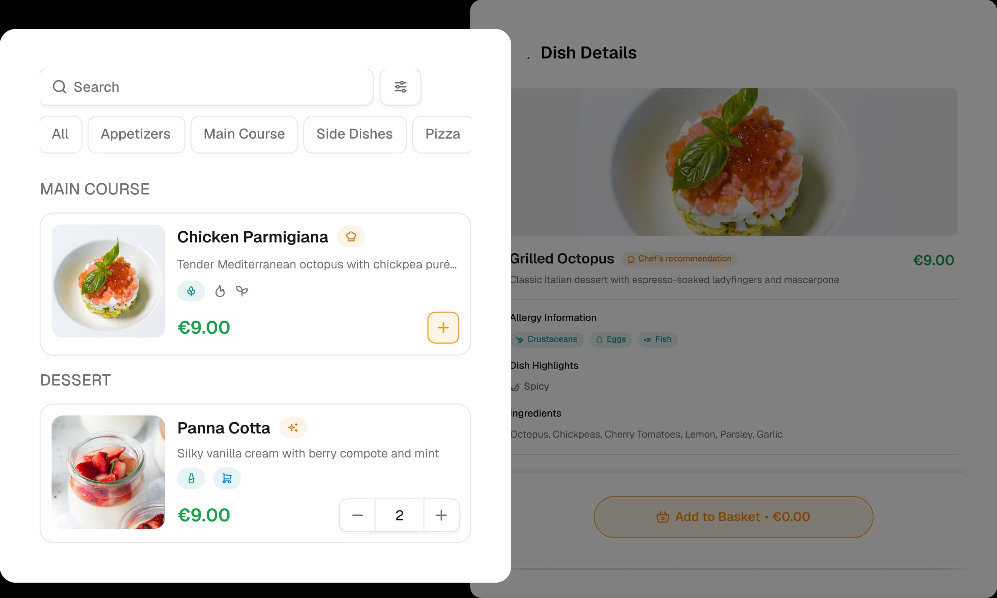 Restaurant website preview